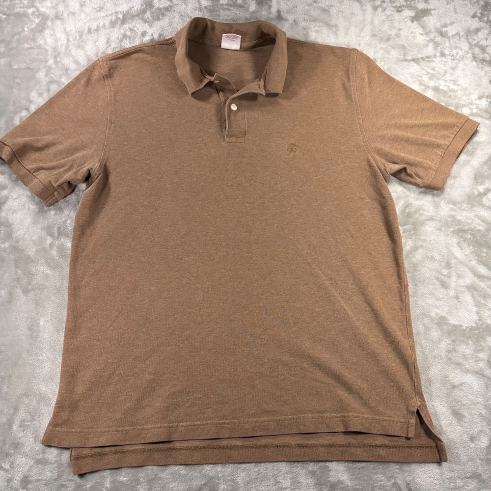 Brooks Brothers Performance Polo Mens Medium Brown Cotton Original Fit Pique
